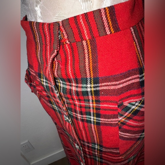 Vintage Abercrombie & Fitch Red Plaid Button-Front Maxi Skirt Size 8-READ - Picture 8 of 16